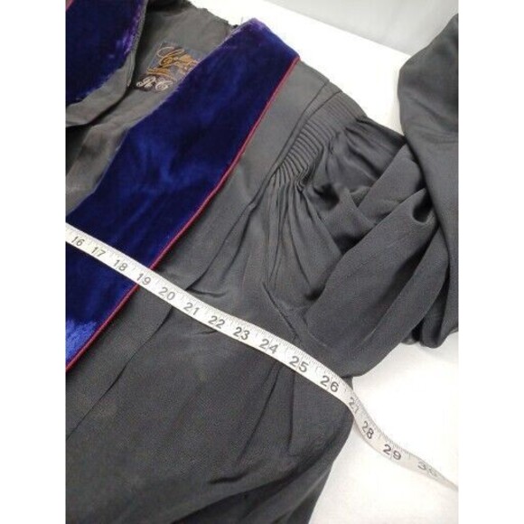 Vtg Collegiate Cap & Gown Co Bl Doctoral Graduation Black Purple Velvet 59 X 34L - Picture 10 of 13
